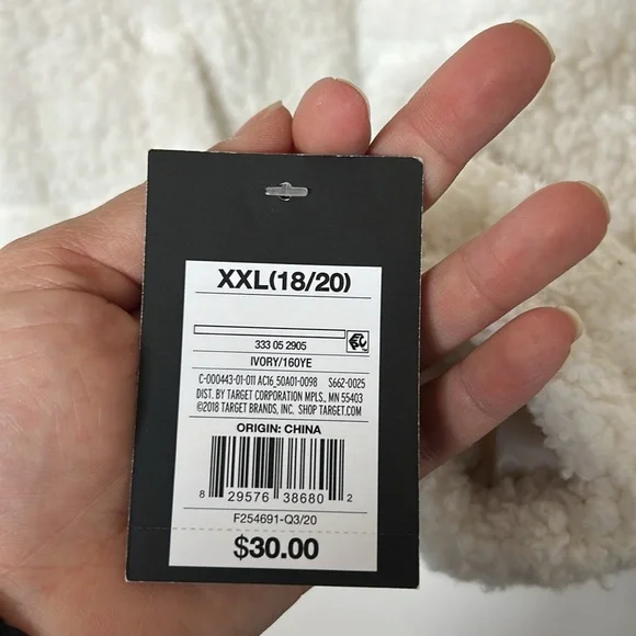 Art Class Girls Ivory White Faux Fur Sherpa Puffer Zip Up Jacket - Picture 4 of 9